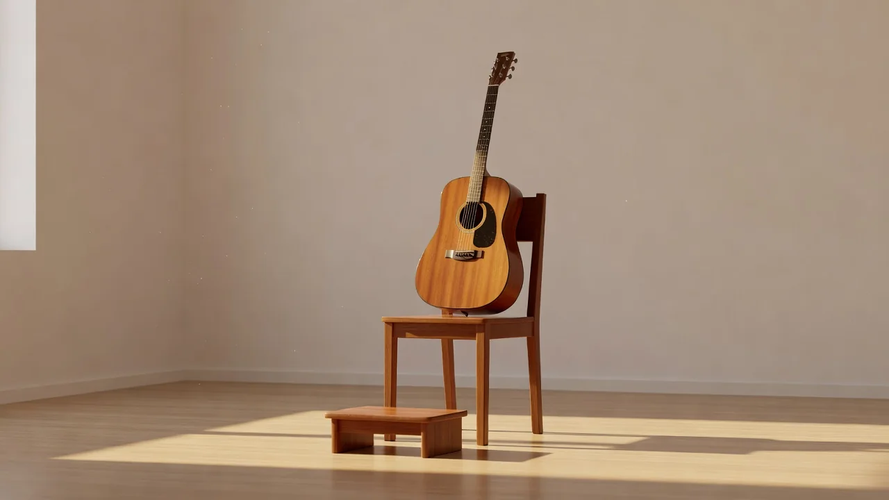 Doğru gitar duruşu için çalışma köşesi